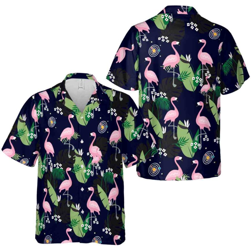 Space Tropical Flamingo Hawaiian Shirt Premium grade