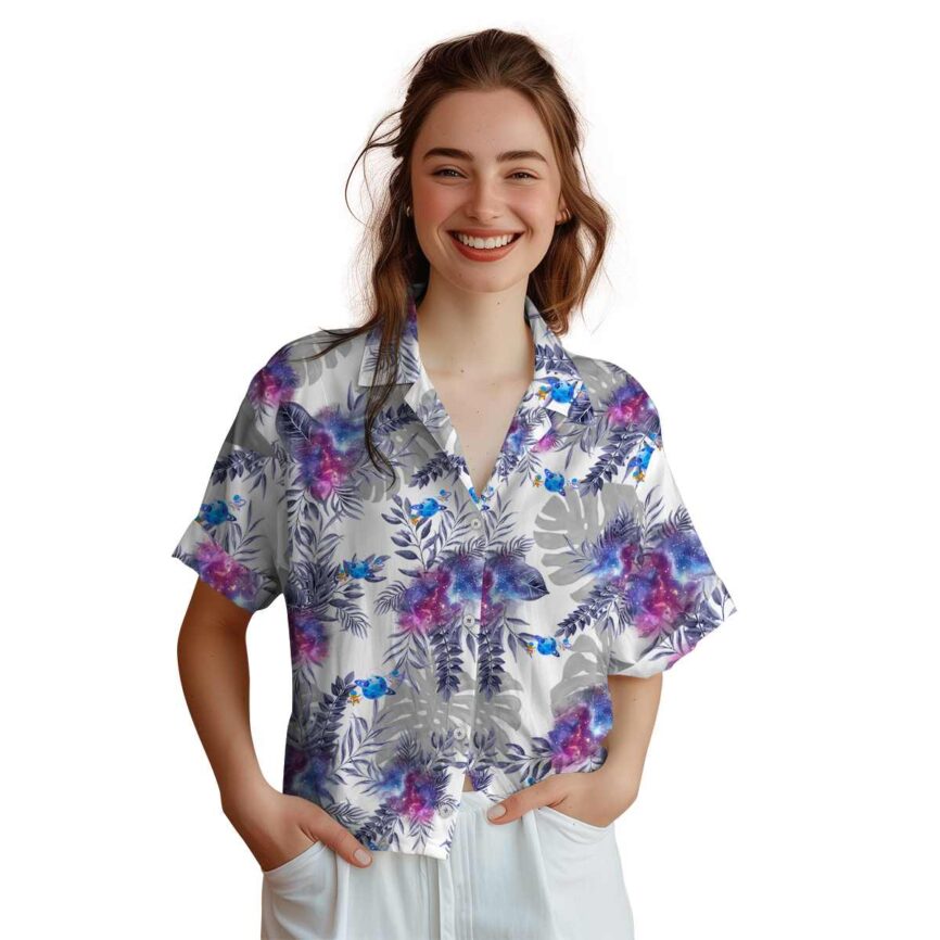 Space Tropical Fronds Hawaiian Shirt Top rated