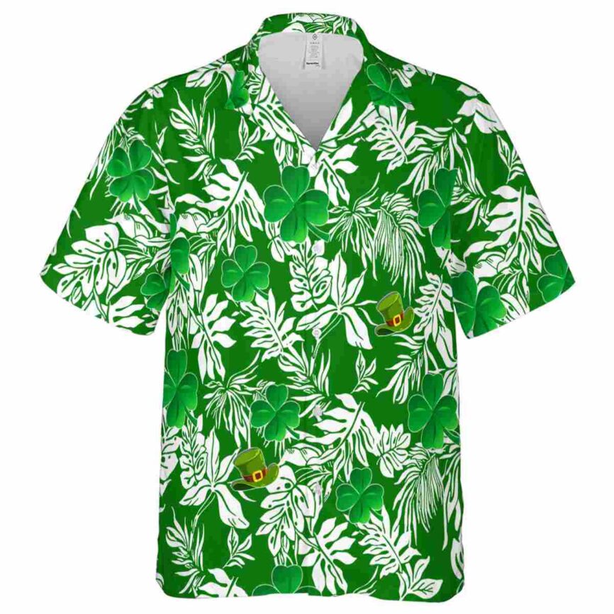 St Patricks Day Bold Foliage Hawaiian Shirt Fashion forward