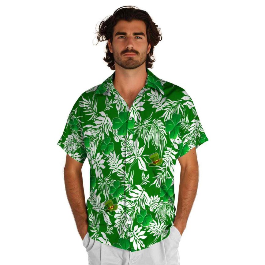 St Patricks Day Bold Foliage Hawaiian Shirt New Arrival