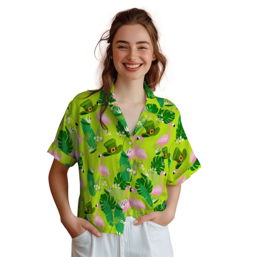 St Patricks Day Flamingo Leaf Hawaiian Shirt Top rated