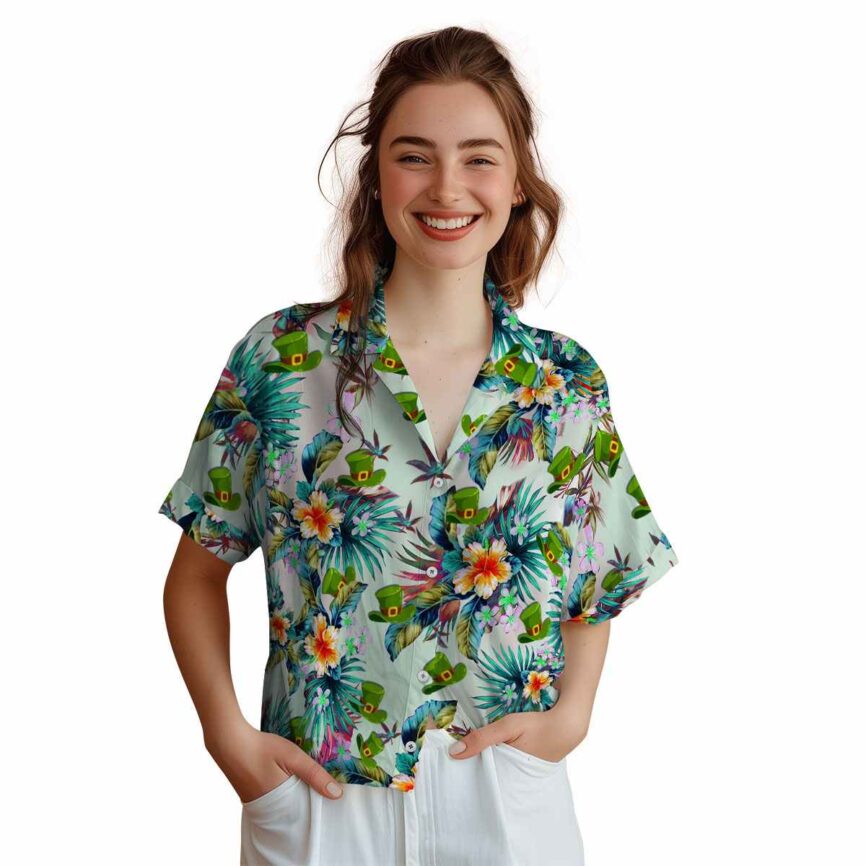 St Patricks Day Floral Burst Hawaiian Shirt Top rated