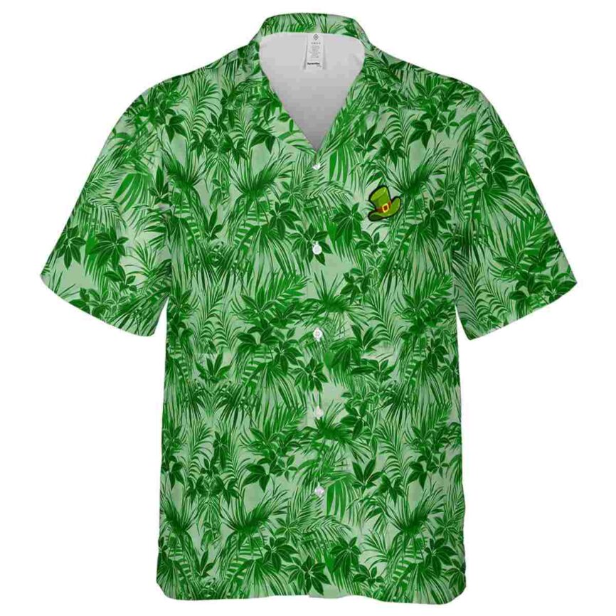 St Patricks Day Foliage Print Hawaiian Shirt Fashion forward