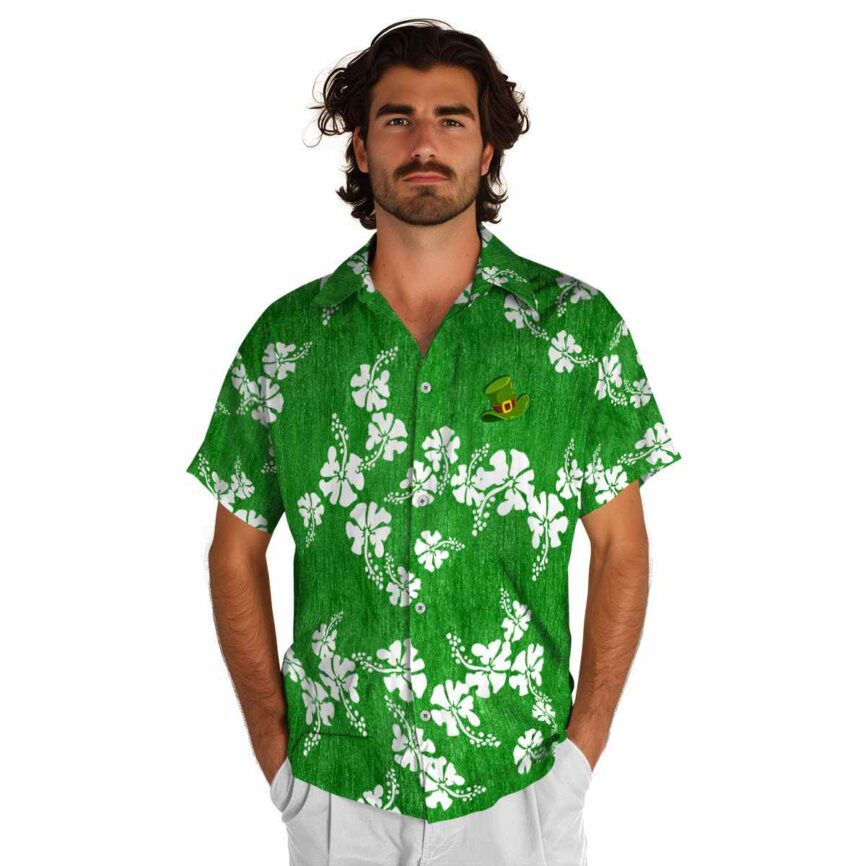 St Patricks Day Hibiscus Blossom Hawaiian Shirt New Arrival
