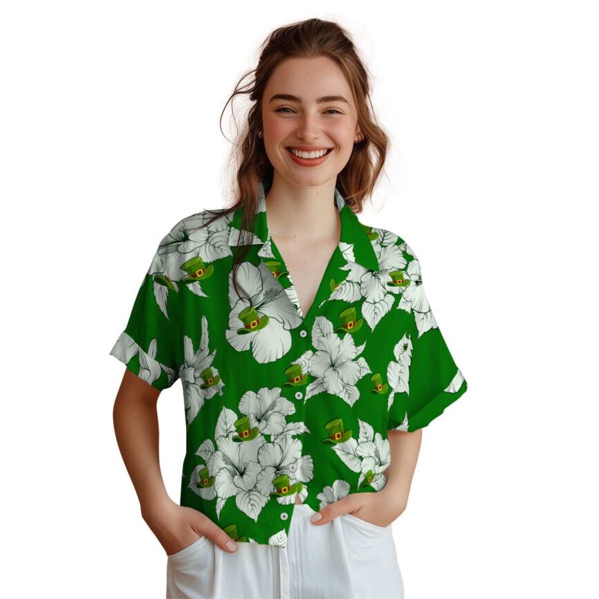 St Patricks Day Hibiscus Flower Hawaiian Shirt Top rated