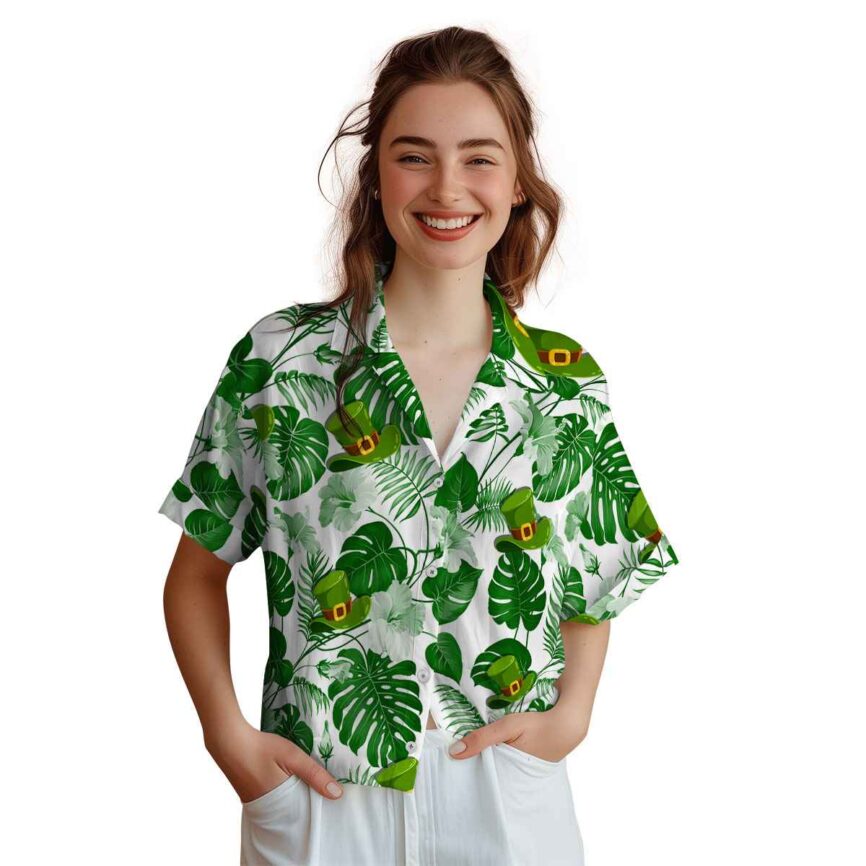 St Patricks Day Leaf Pattern Hawaiian Shirt Top rated