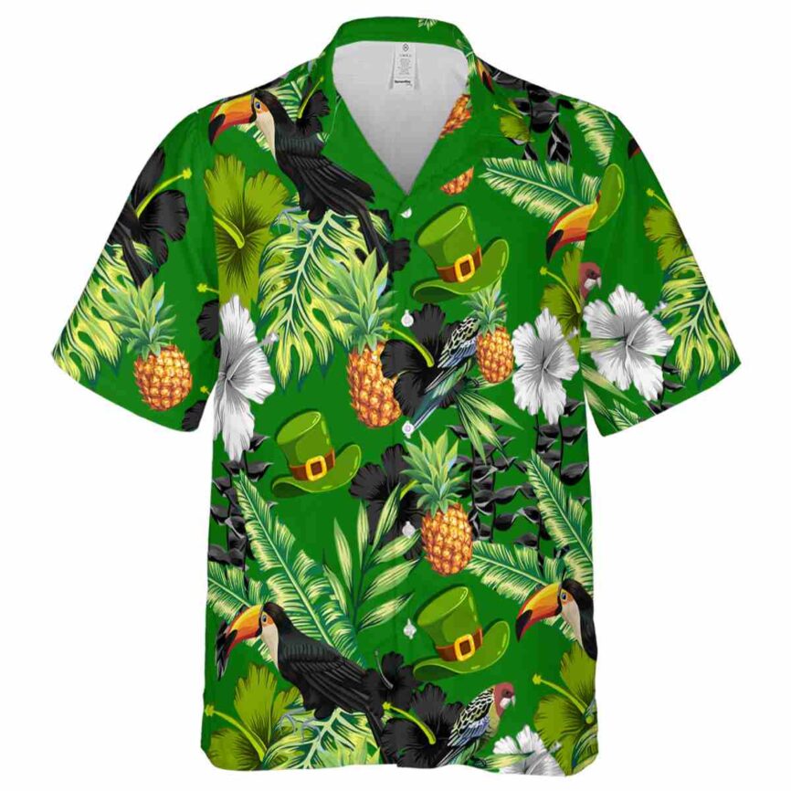 St Patricks Day Leafy Toucan Hawaiian Shirt Fashion forward
