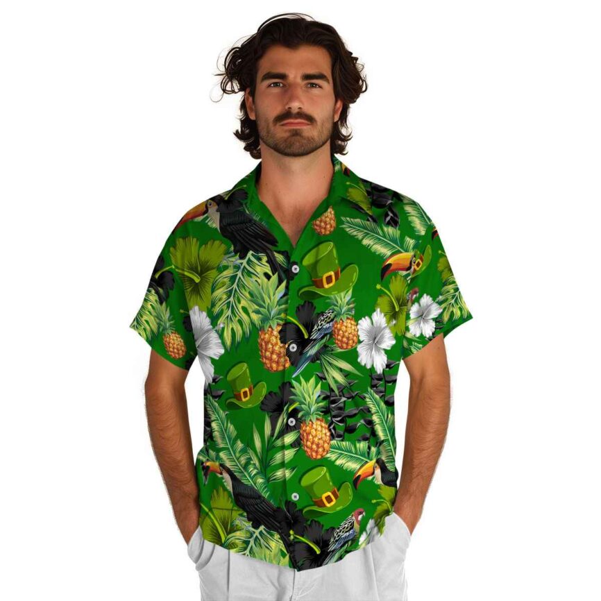 St Patricks Day Leafy Toucan Hawaiian Shirt New Arrival