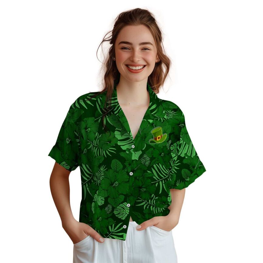 St Patricks Day Monochrome Floral Hawaiian Shirt Top rated