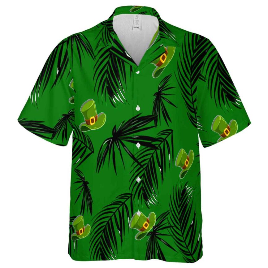St Patricks Day Monochrome Palm Hawaiian Shirt Fashion forward