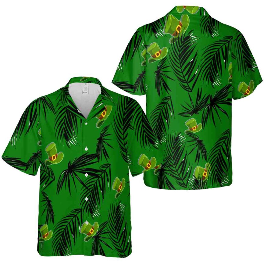 St Patricks Day Monochrome Palm Hawaiian Shirt Premium grade