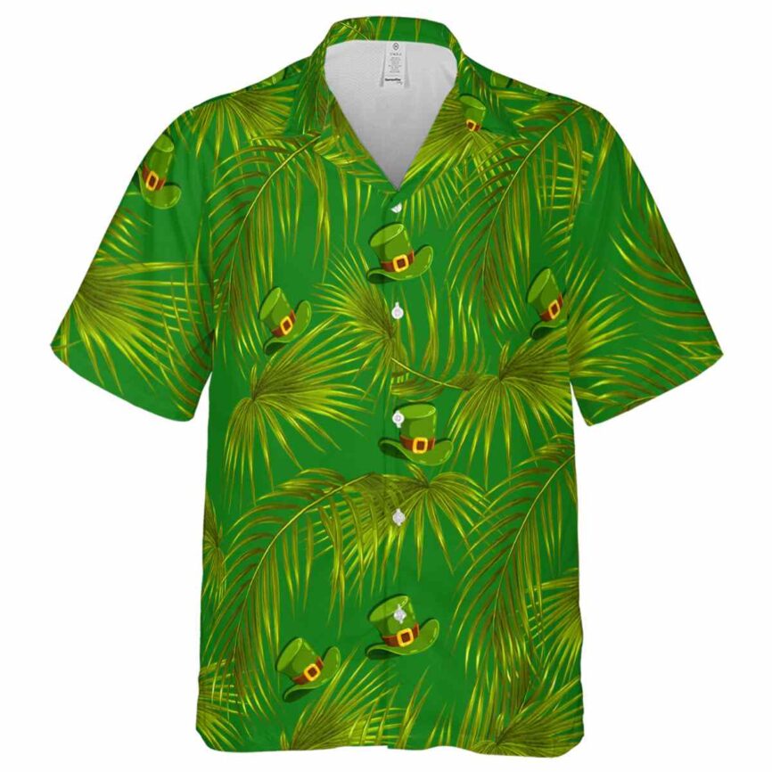 St Patricks Day Palm Frond Hawaiian Shirt Fashion forward