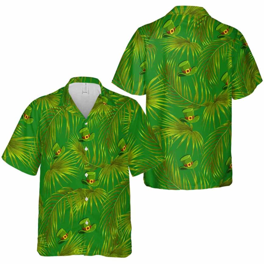 St Patricks Day Palm Frond Hawaiian Shirt Premium grade