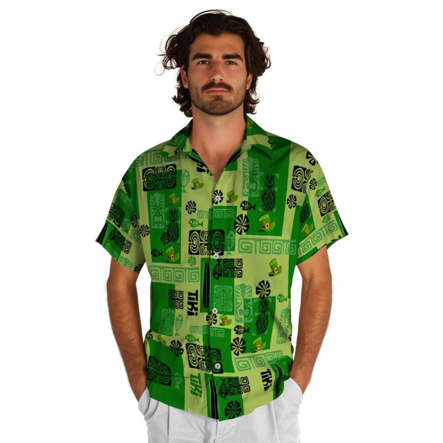 St Patricks Day Tiki Motifs Hawaiian Shirt New Arrival
