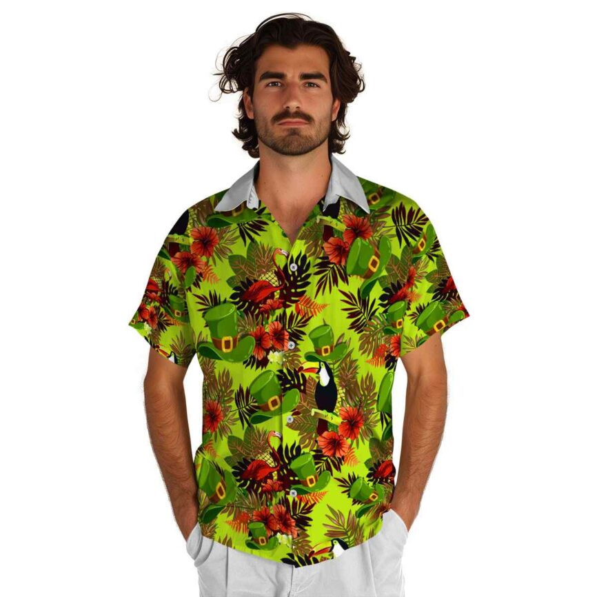 St Patricks Day Tropical Bird Hawaiian Shirt New Arrival