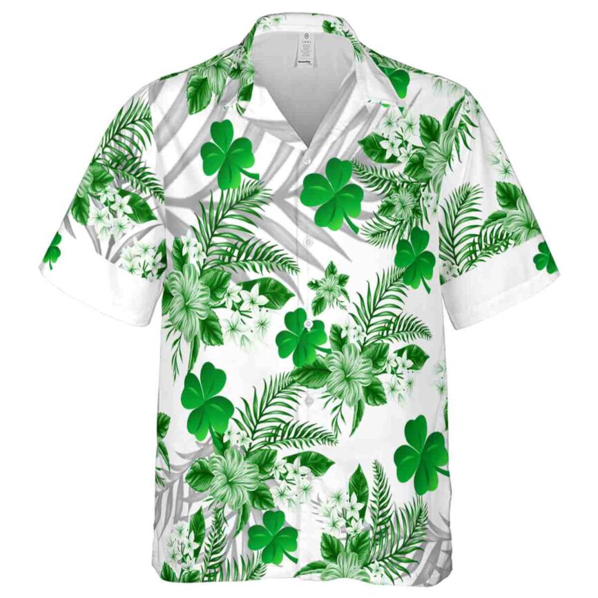 St Patricks Day Tropical Blossom Hawaiian Shirt Fashion forward