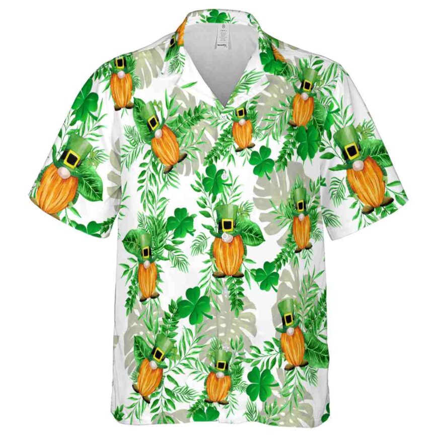 St Patricks Day Tropical Fronds Hawaiian Shirt Fashion forward