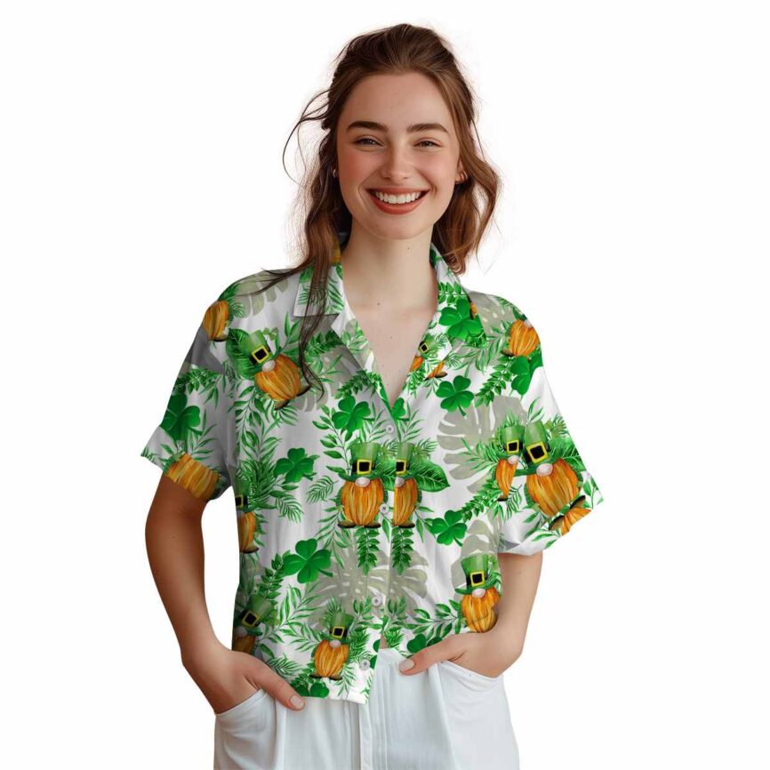 St Patricks Day Tropical Fronds Hawaiian Shirt Top rated