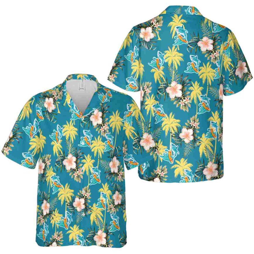 Summer Hibiscus Palm Hawaiian Shirt Premium grade