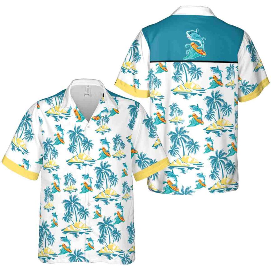 Summer Palm Island Graphic Hawaiian Shirt Premium grade