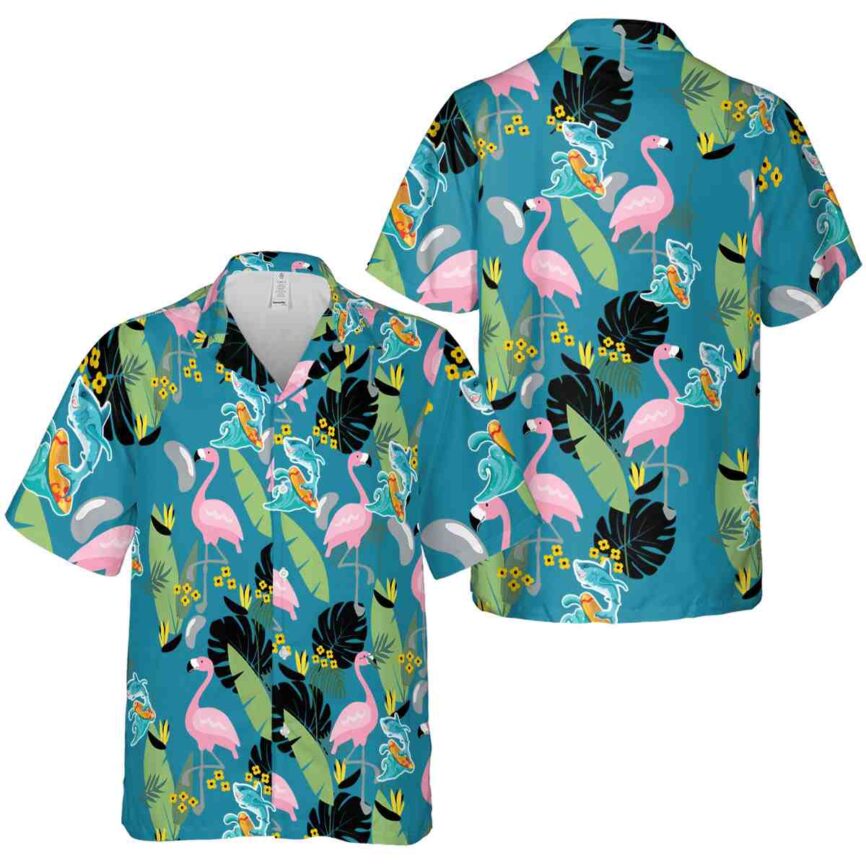 Summer Pink Flamingo Hawaiian Shirt Premium grade