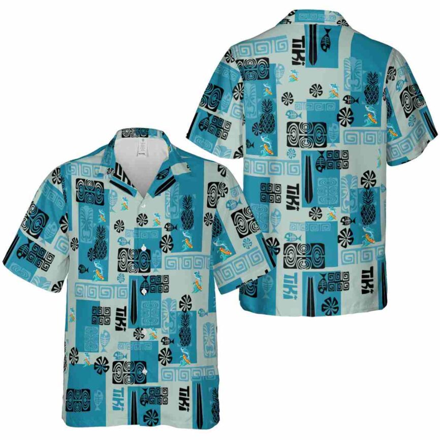 Summer Tiki Motifs Hawaiian Shirt Premium grade