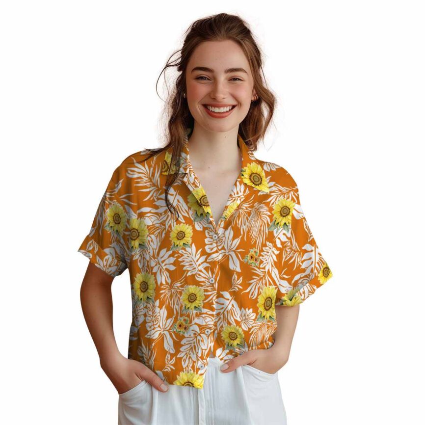 Sunflower Bold Foliage Hawaiian Shirt Top rated