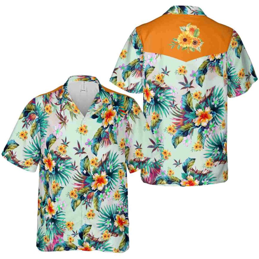 Sunflower Floral Burst Hawaiian Shirt Premium grade