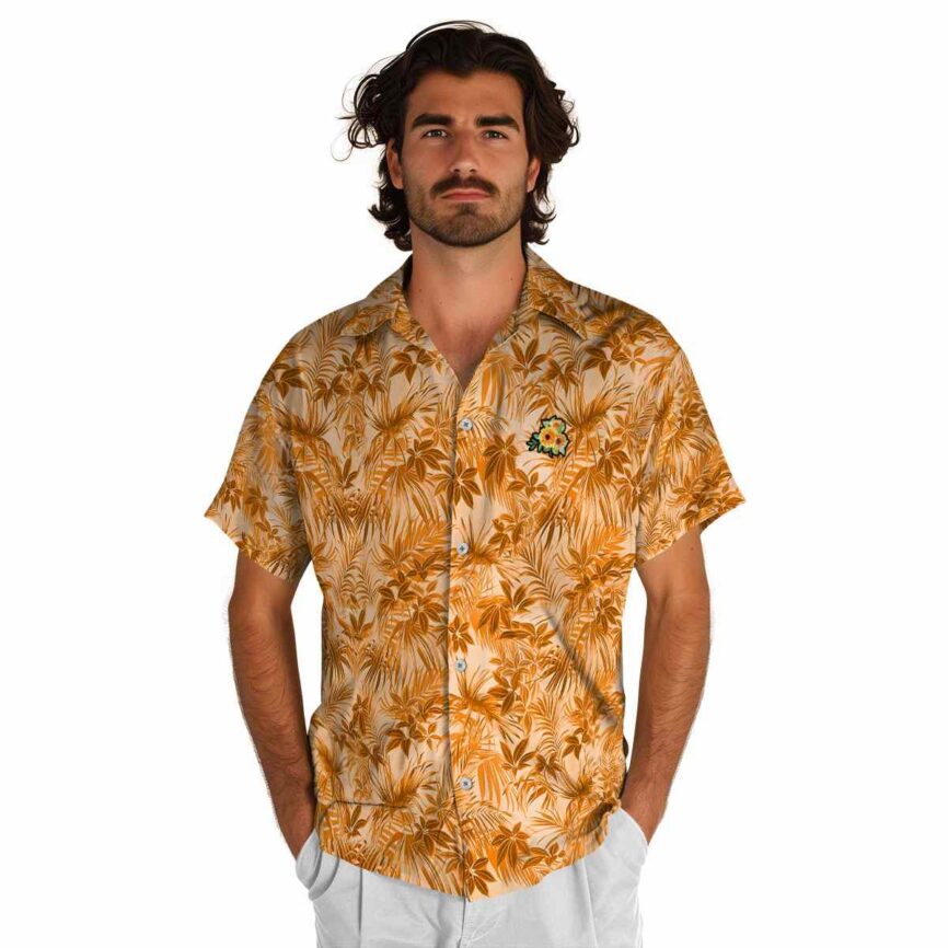 Sunflower Foliage Print Hawaiian Shirt New Arrival