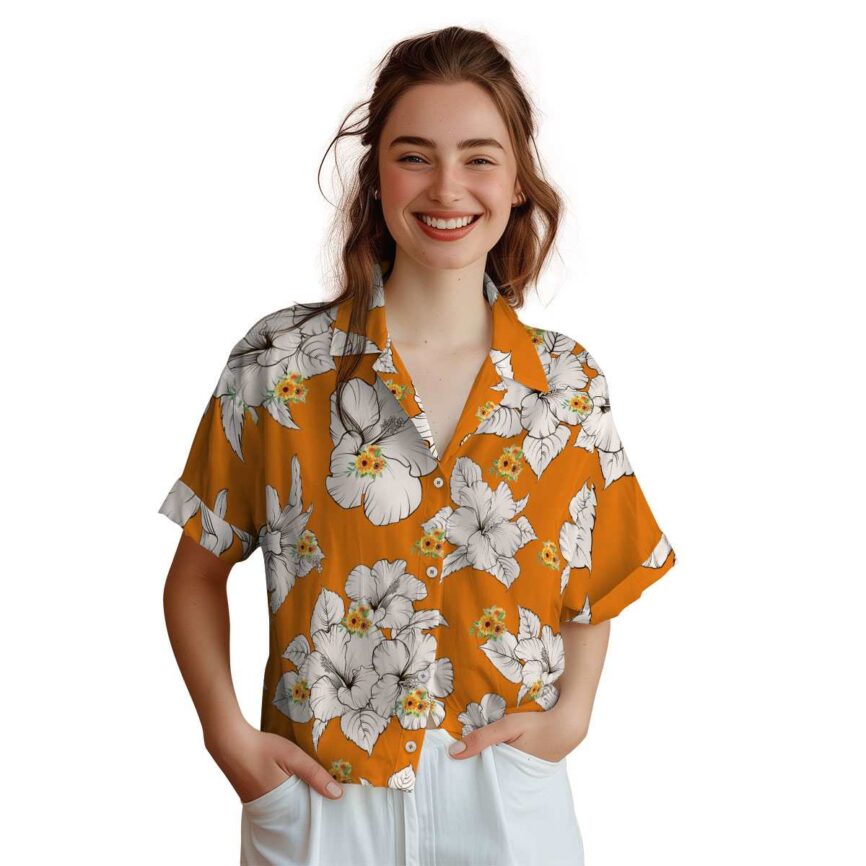 Sunflower Hibiscus Flower Hawaiian Shirt Top rated