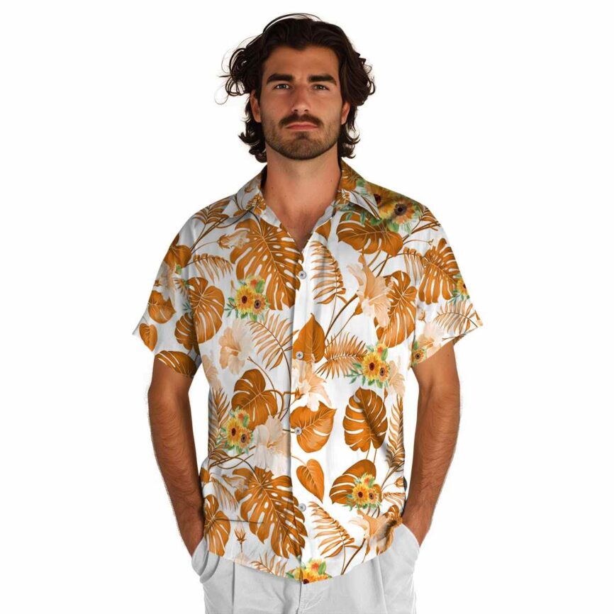 Sunflower Leaf Pattern Hawaiian Shirt New Arrival
