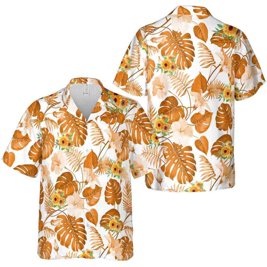 Sunflower Leaf Pattern Hawaiian Shirt Premium grade