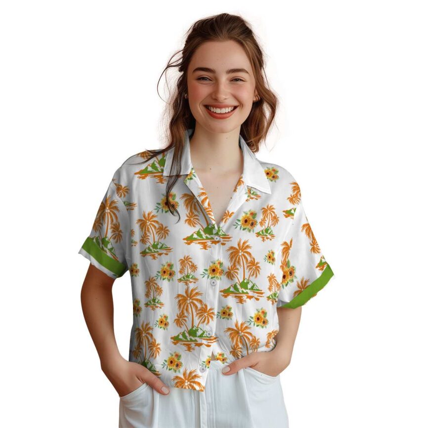 Sunflower Palm Island Graphic Hawaiian Shirt Top rated