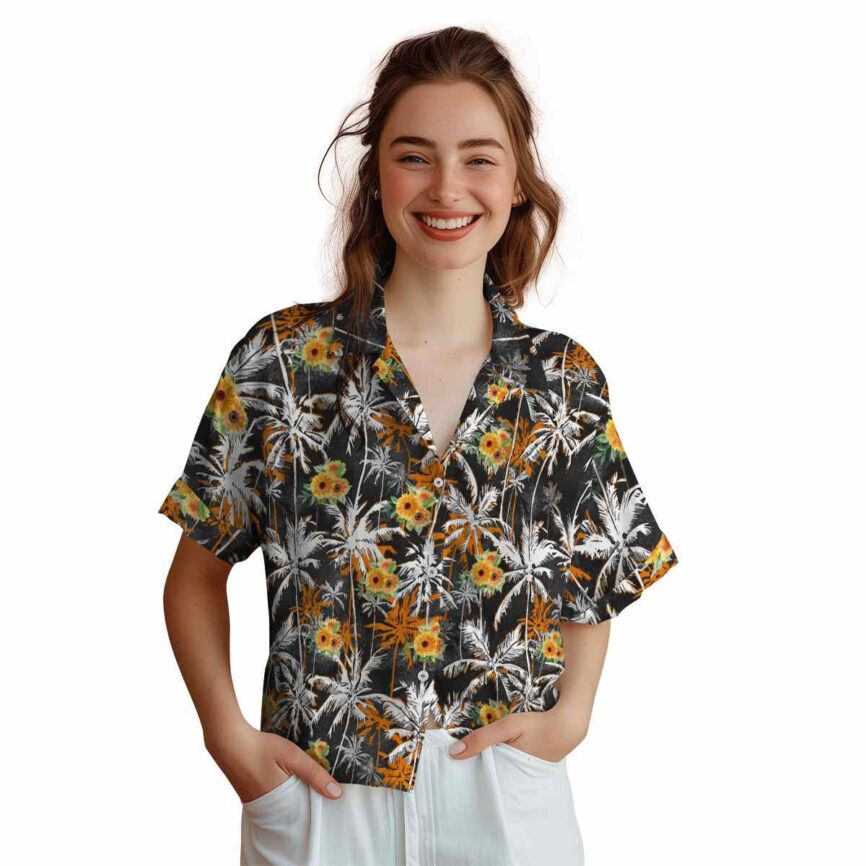 Sunflower Palm Themed Hawaiian Shirt Top rated