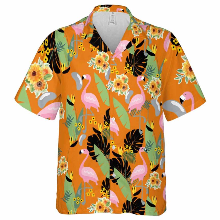 Sunflower Pink Flamingo Hawaiian Shirt Fashion forward