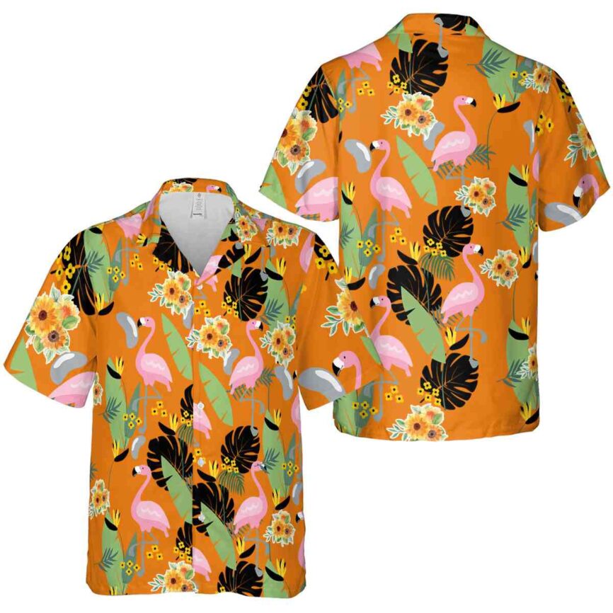 Sunflower Pink Flamingo Hawaiian Shirt Premium grade