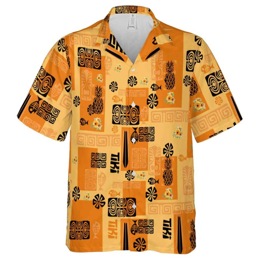 Sunflower Tiki Motifs Hawaiian Shirt Fashion forward