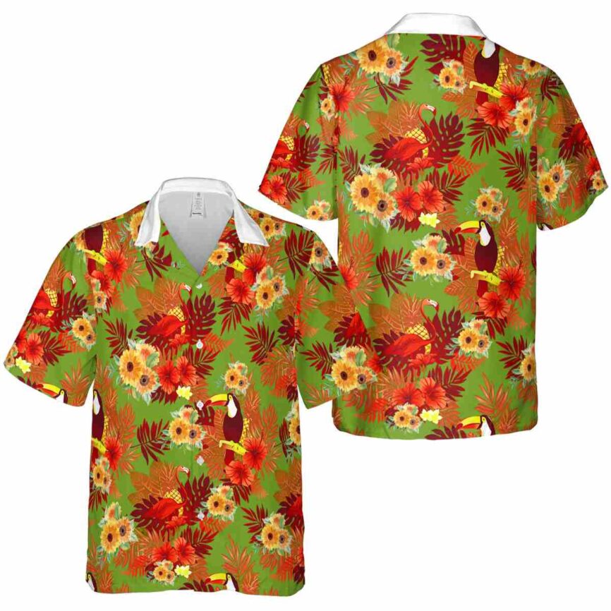 Sunflower Tropical Bird Hawaiian Shirt Premium grade