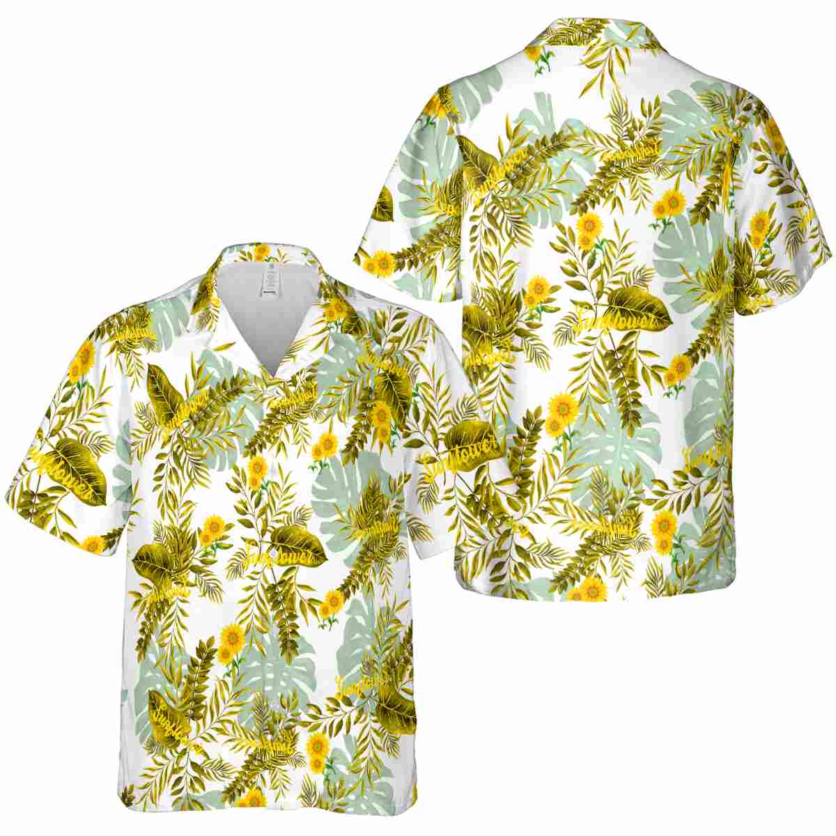 Sunflower Tropical Fronds Hawaiian Shirt Premium grade Sunflower Tropical Fronds Hawaiian Shirt Premium grade