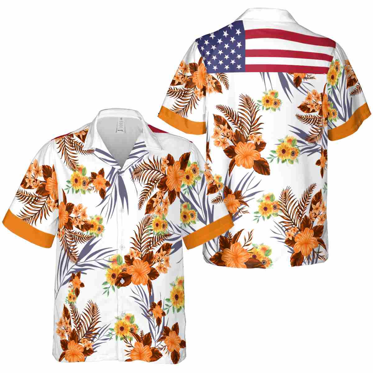 Sunflower US Flag Floral Hawaiian Shirt Premium grade Sunflower US Flag Floral Hawaiian Shirt Premium grade