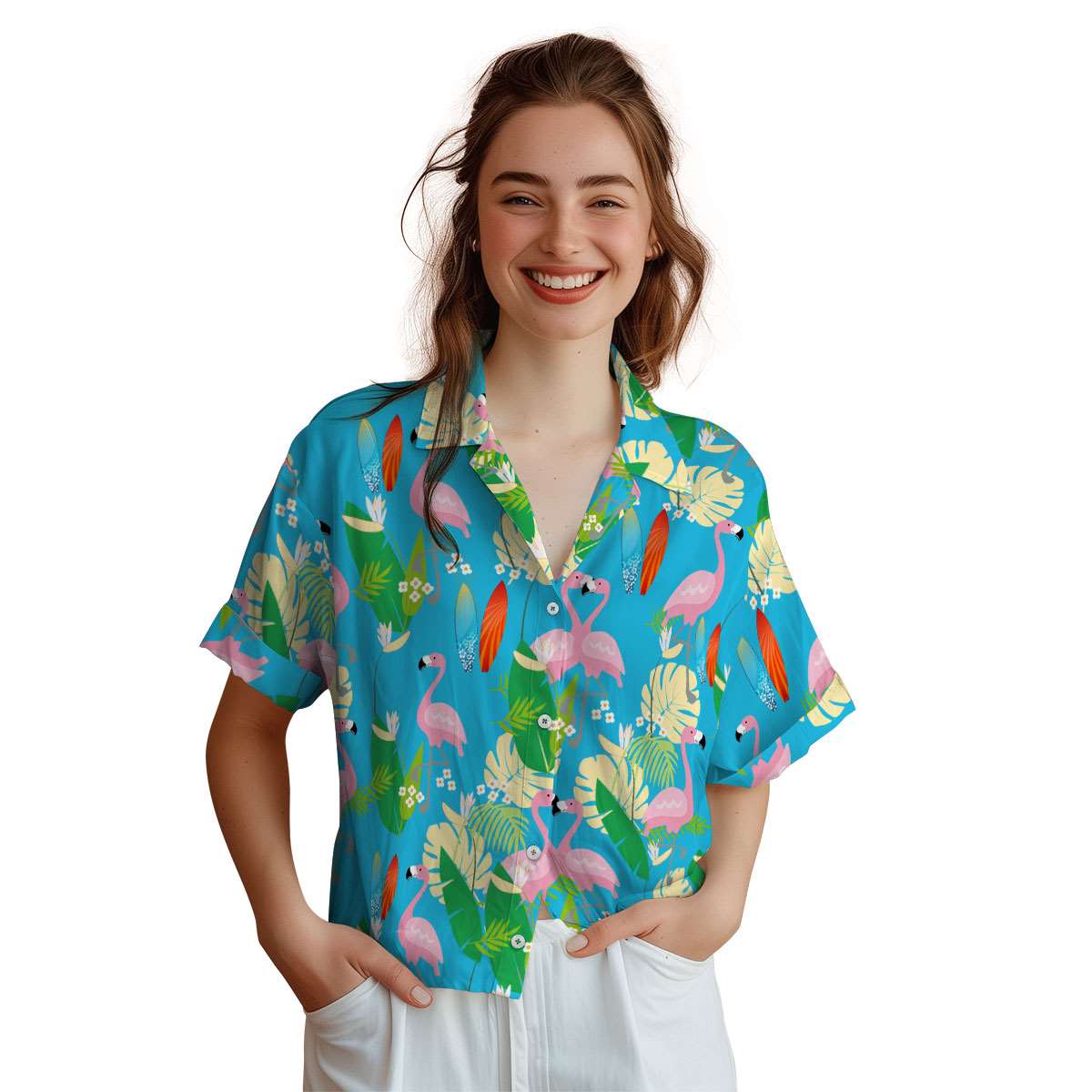 Surf Flamingo Leaf Hawaiian Shirt Top rated Surf Flamingo Leaf Hawaiian Shirt Top rated
