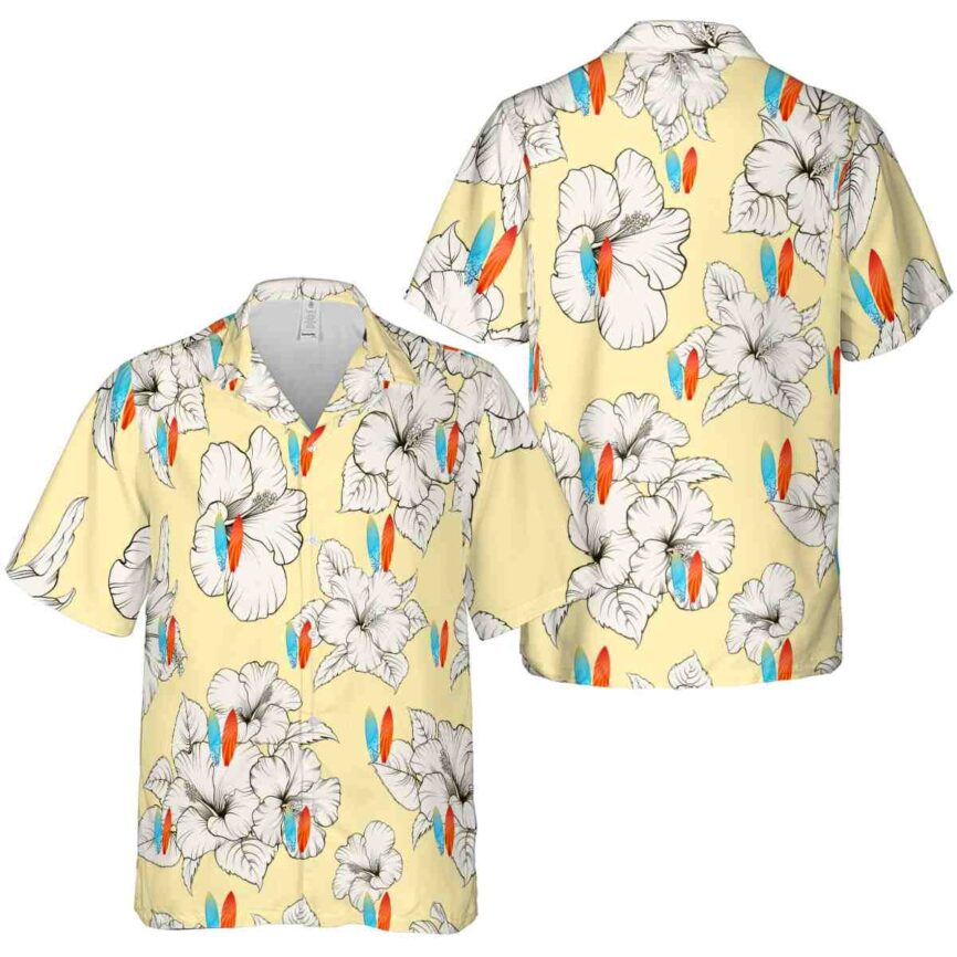 Surf Hibiscus Flower Hawaiian Shirt Premium grade