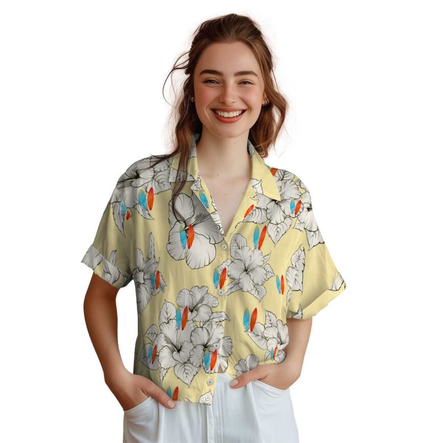 Surf Hibiscus Flower Hawaiian Shirt Top rated