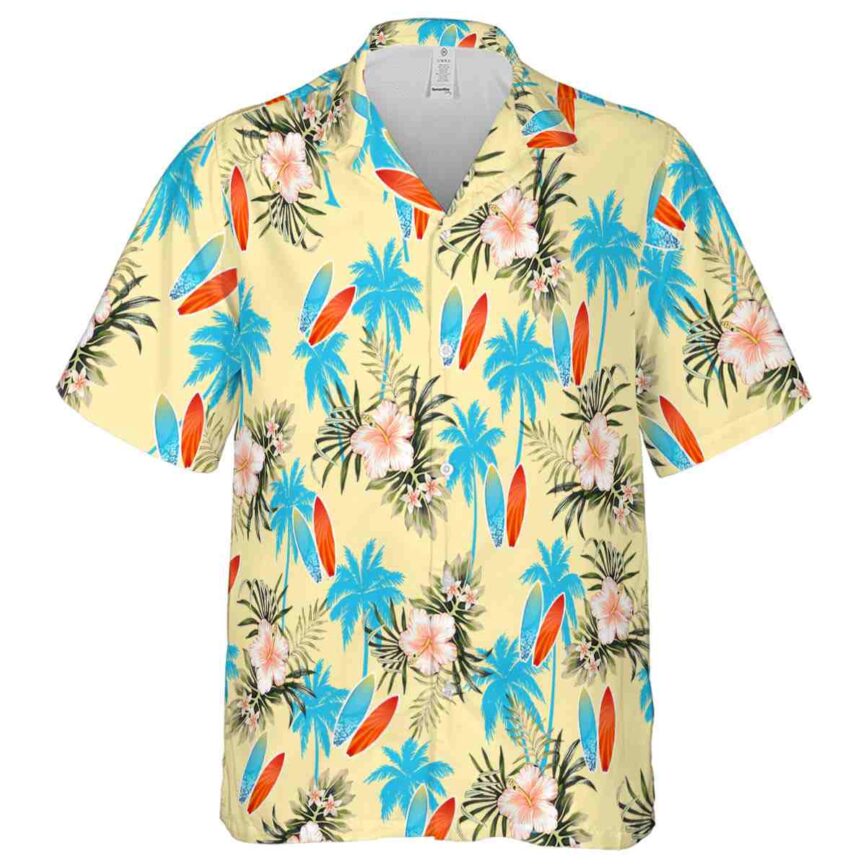 Surf Hibiscus Palm Hawaiian Shirt Fashion forward