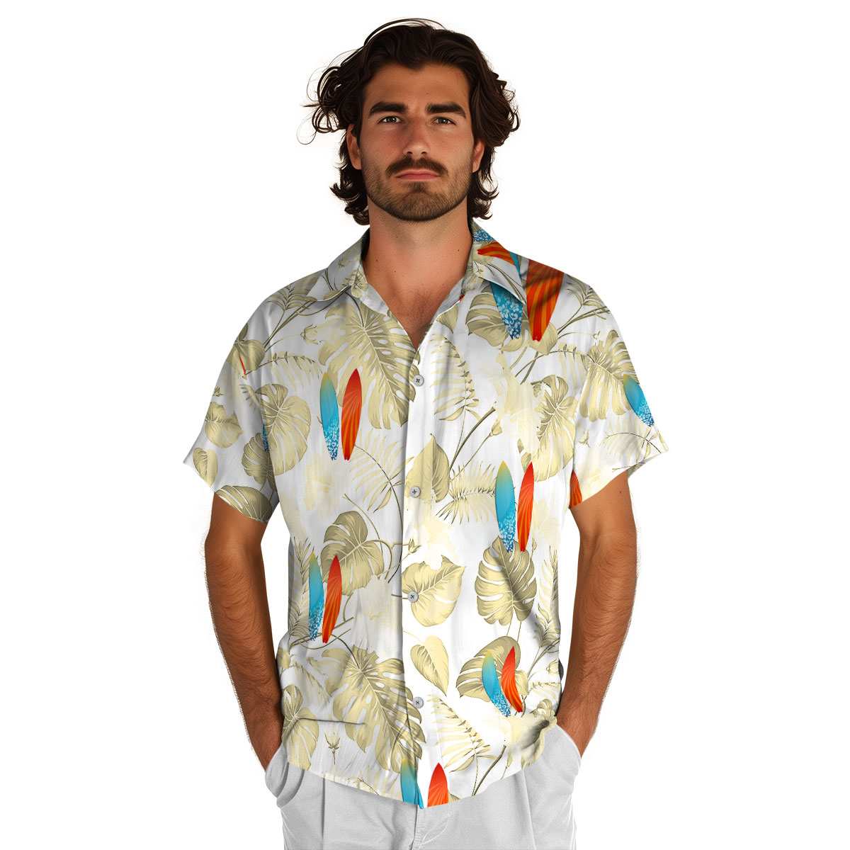 Surf Leaf Pattern Hawaiian Shirt New Arrival Surf Leaf Pattern Hawaiian Shirt New Arrival