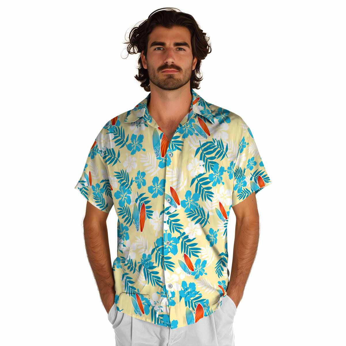 Surf Leafy Hibiscus Hawaiian Shirt New Arrival Surf Leafy Hibiscus Hawaiian Shirt New Arrival