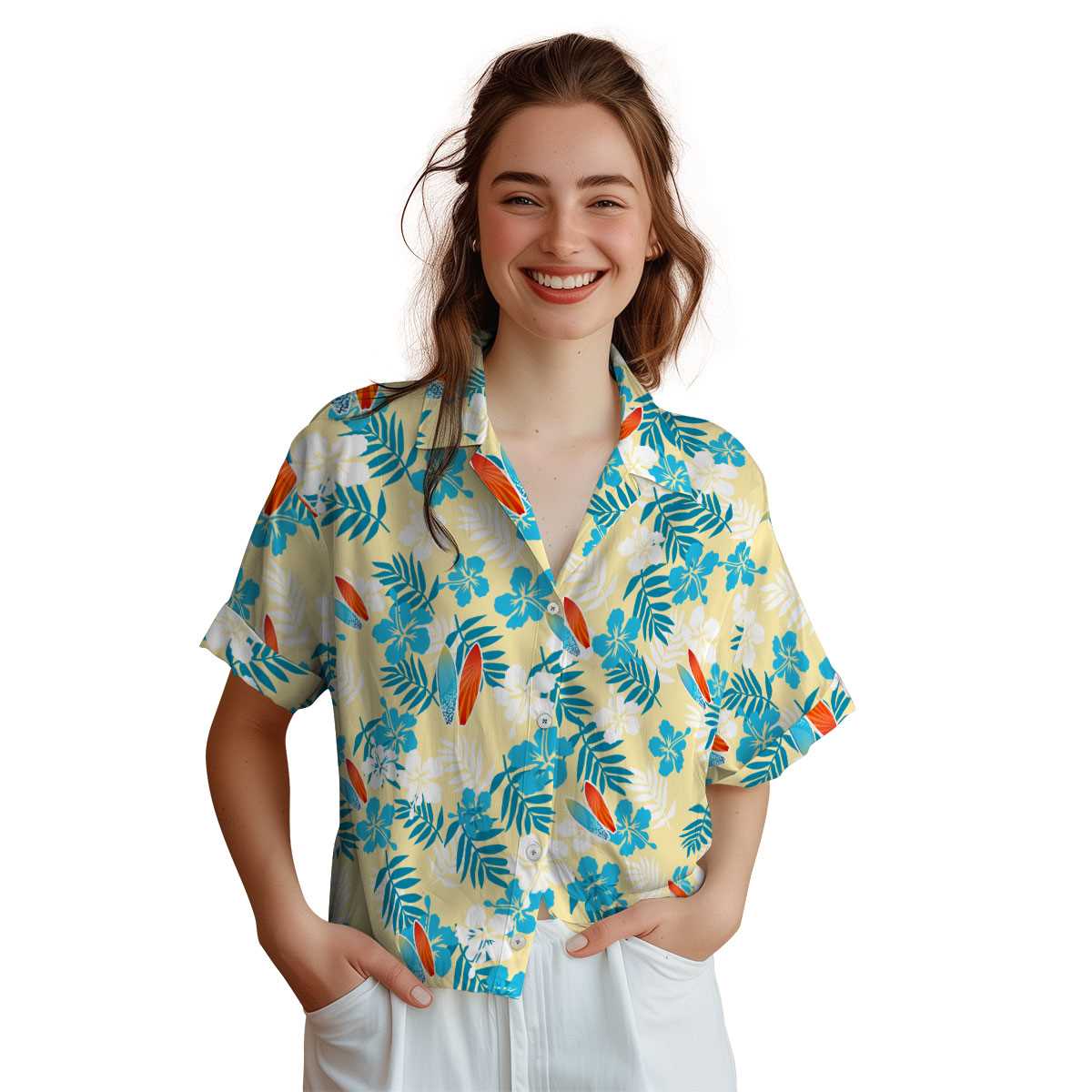 Surf Leafy Hibiscus Hawaiian Shirt Top rated Surf Leafy Hibiscus Hawaiian Shirt Top rated