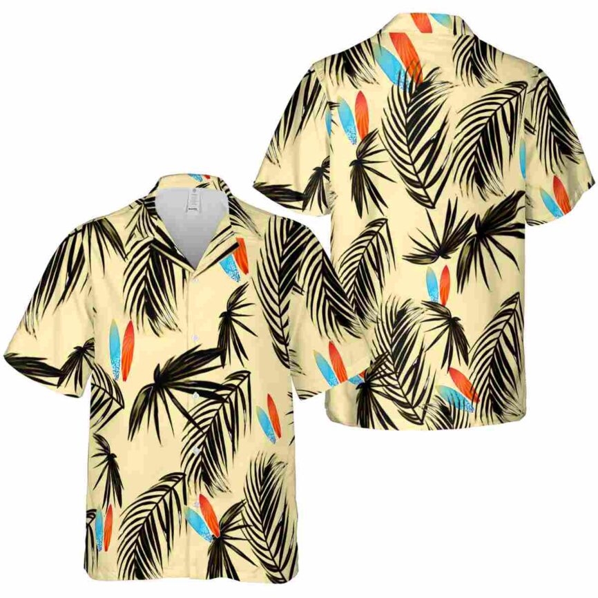 Surf Monochrome Palm Hawaiian Shirt Premium grade