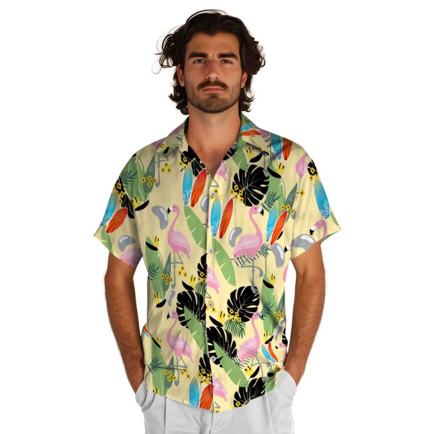 Surf Pink Flamingo Hawaiian Shirt New Arrival