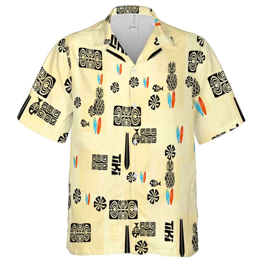 Surf Tiki Motifs Hawaiian Shirt Fashion forward